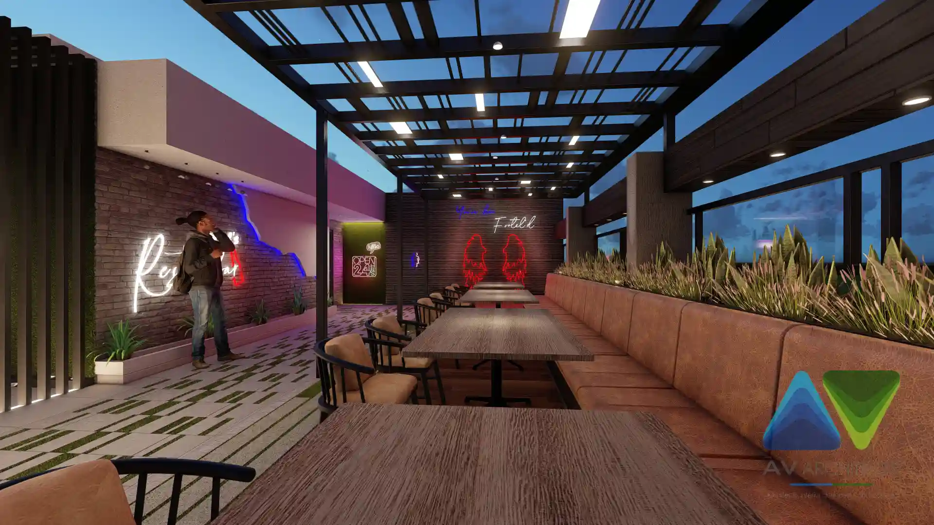 Fortal Rooftop Bar commercial Interior Project